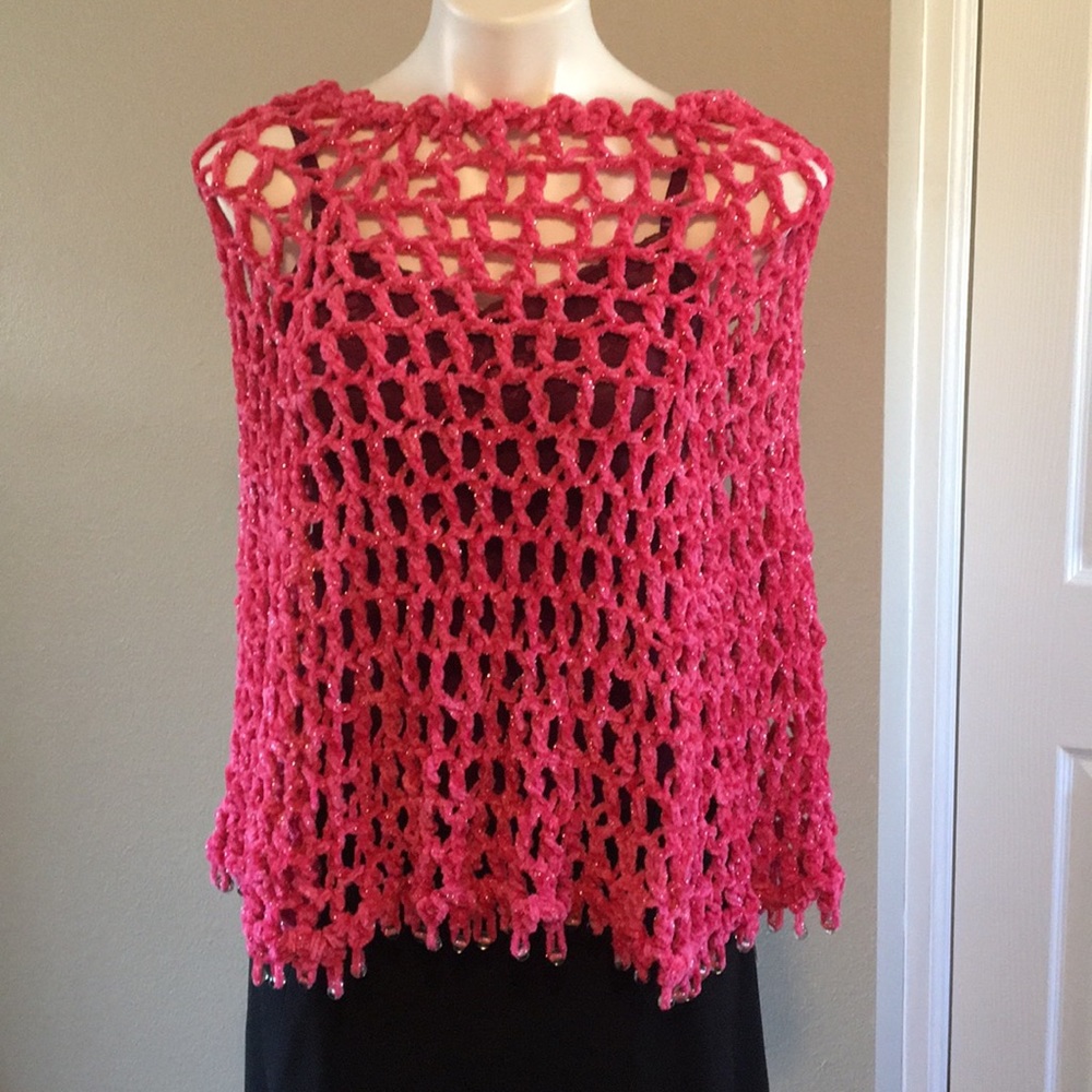 Handmade one of a kind crochet poncho